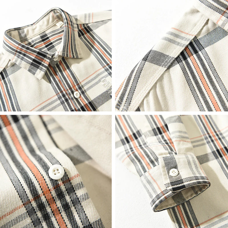 Men’s Long Sleeve Plaid Button-Up Shirt