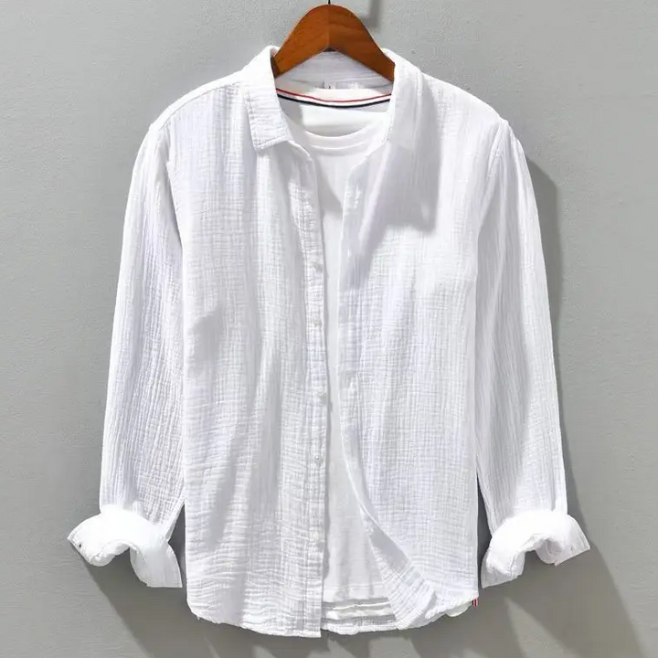 Textured Long Sleeve Button-Up Shirt