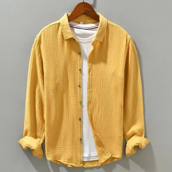 Textured Long Sleeve Button-Up Shirt