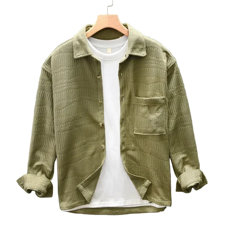 Textured Long Sleeve Button-Up Shirt