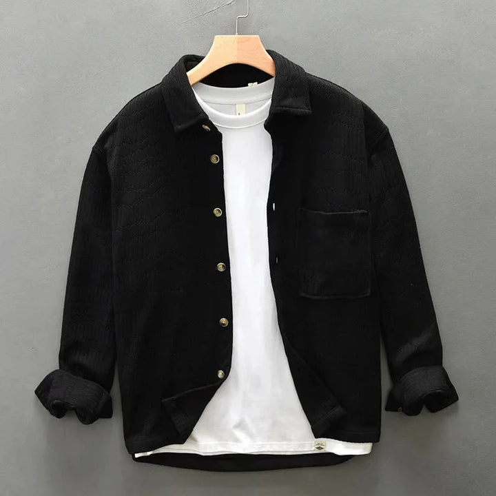 Textured Long Sleeve Button-Up Shirt