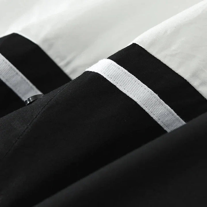 Men’s Long Sleeve Button-Up Shirt with Chest Stripe