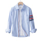 Men’s Long Sleeve Zip-Up Shirt with Sleeve Stripe