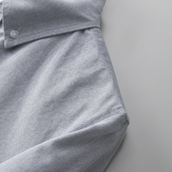 Men’s Long Sleeve Zip-Up Shirt with Sleeve Stripe