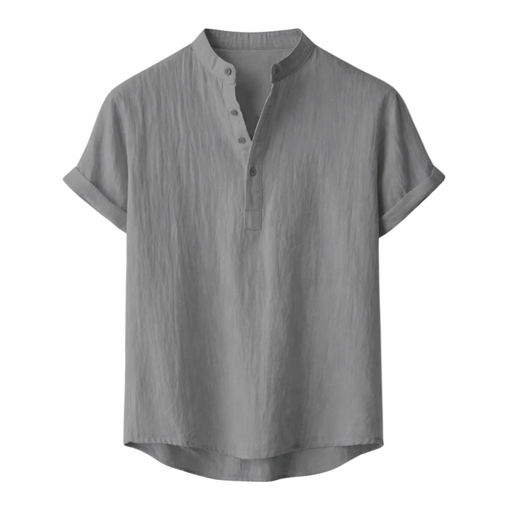 Mandarin Collar Short Sleeve Shirt