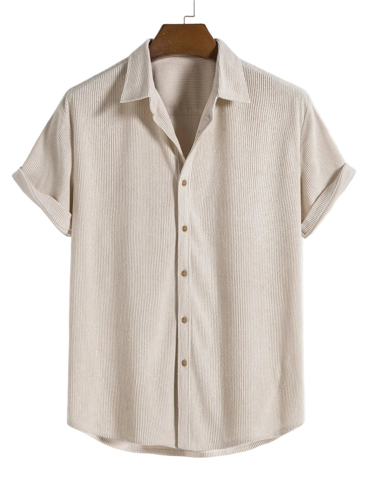 Men’s Short Sleeve Textured Button-Up Shirt