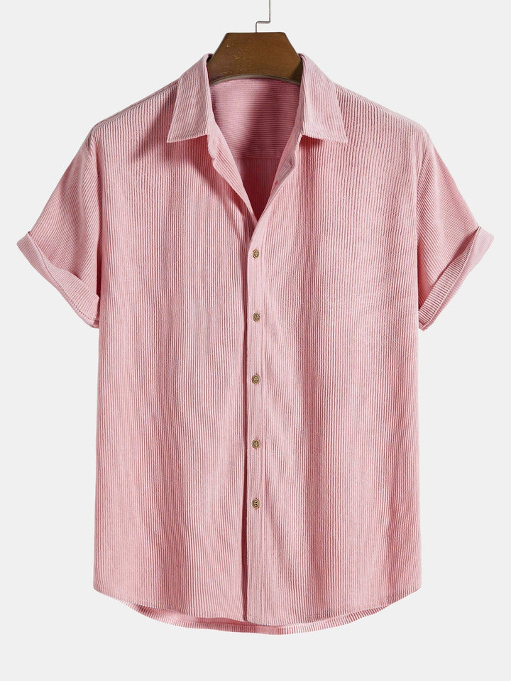 Men’s Short Sleeve Textured Button-Up Shirt