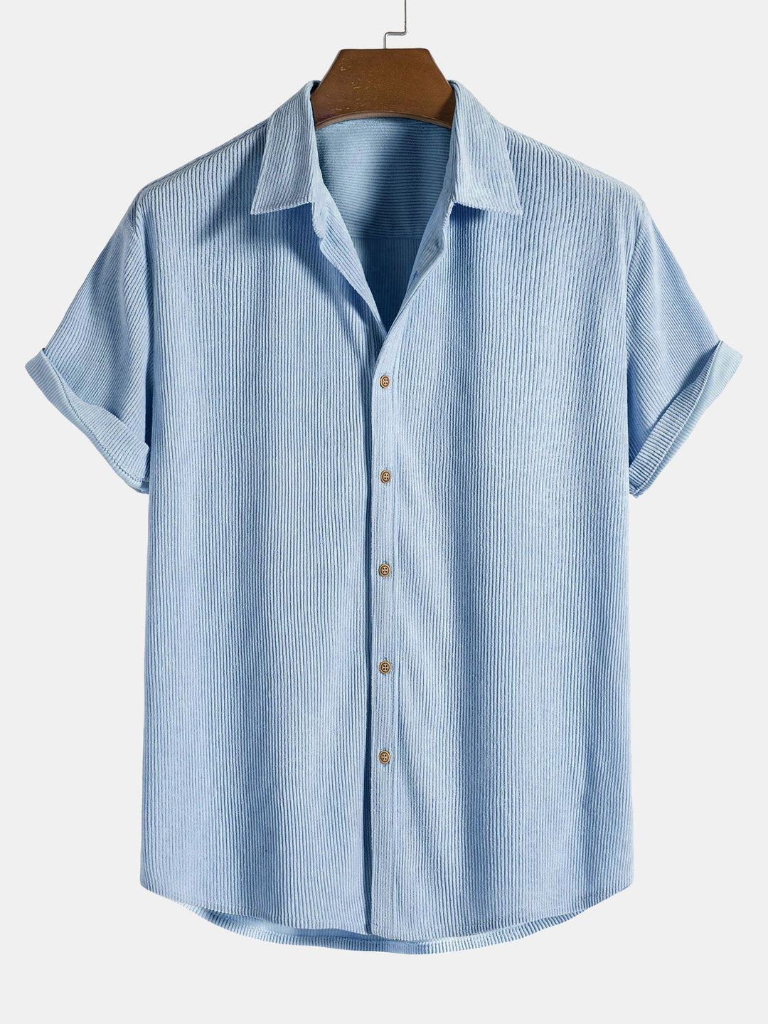 Men’s Short Sleeve Textured Button-Up Shirt