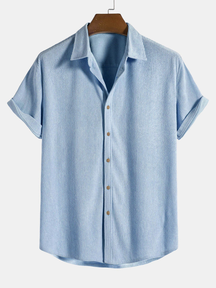 Men’s Short Sleeve Textured Button-Up Shirt