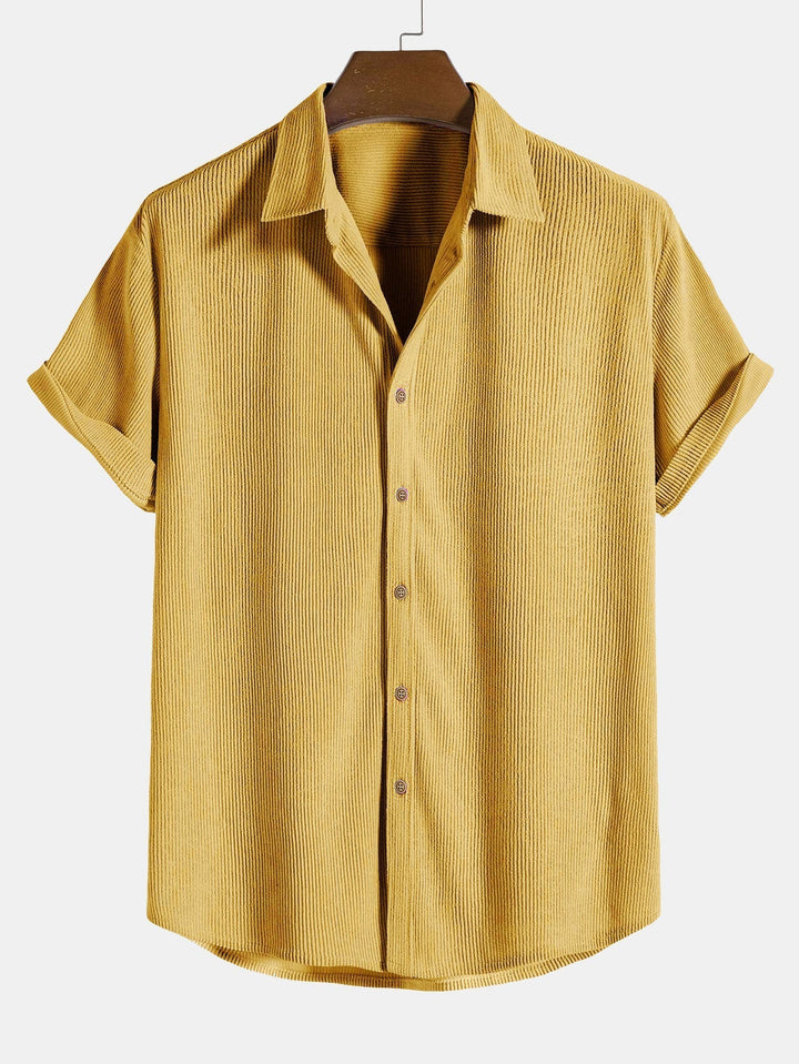 Men’s Short Sleeve Textured Button-Up Shirt