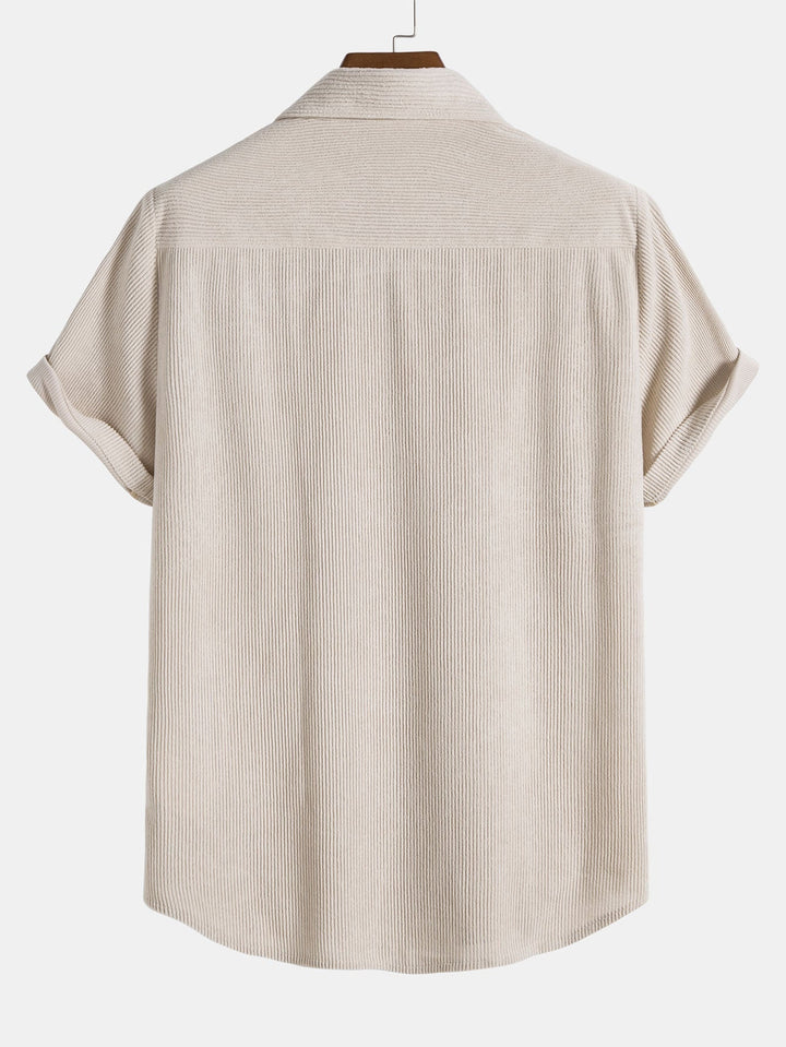 Men’s Short Sleeve Textured Button-Up Shirt