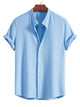 Men's Short Sleeve Ribbed Mandarin Collar Shirt