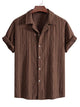 Textured Short Sleeve Camp Collar Shirt