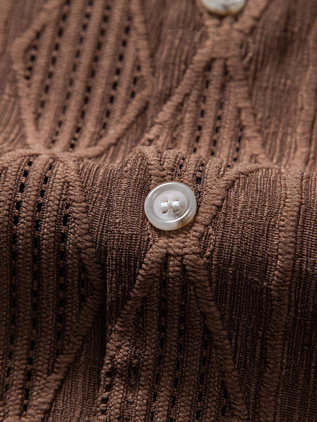 Textured Short Sleeve Camp Collar Shirt