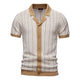 Short Sleeve Vertical Stripe Button-Up Shirt