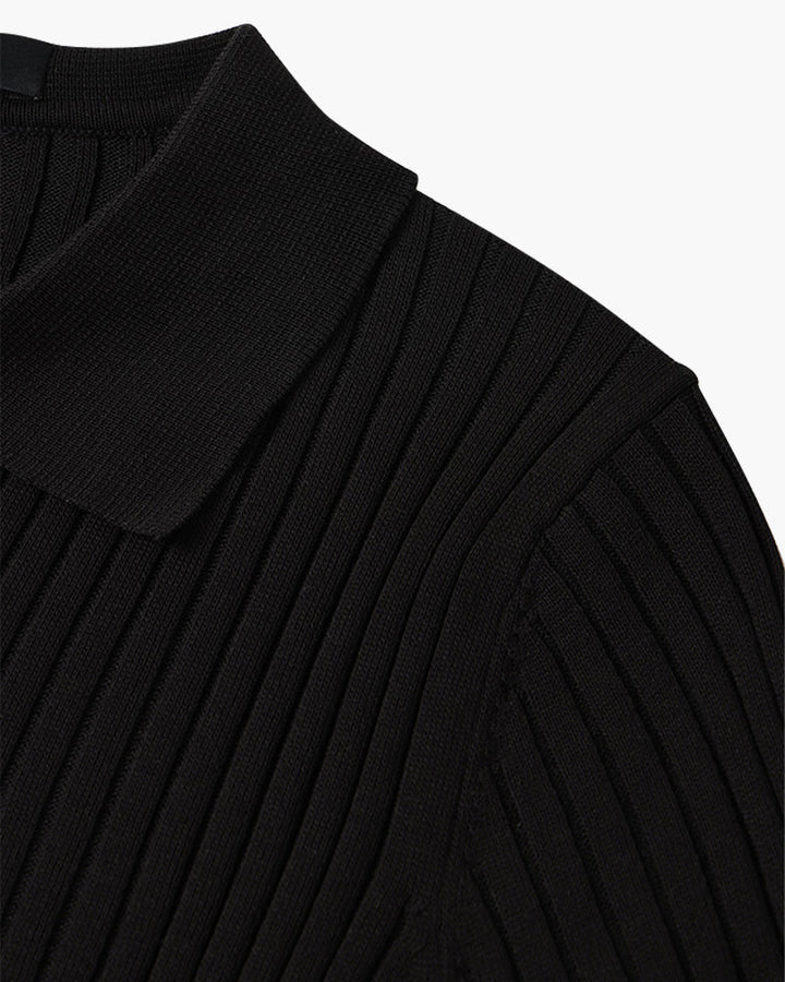 Short Sleeve Ribbed Polo Shirt