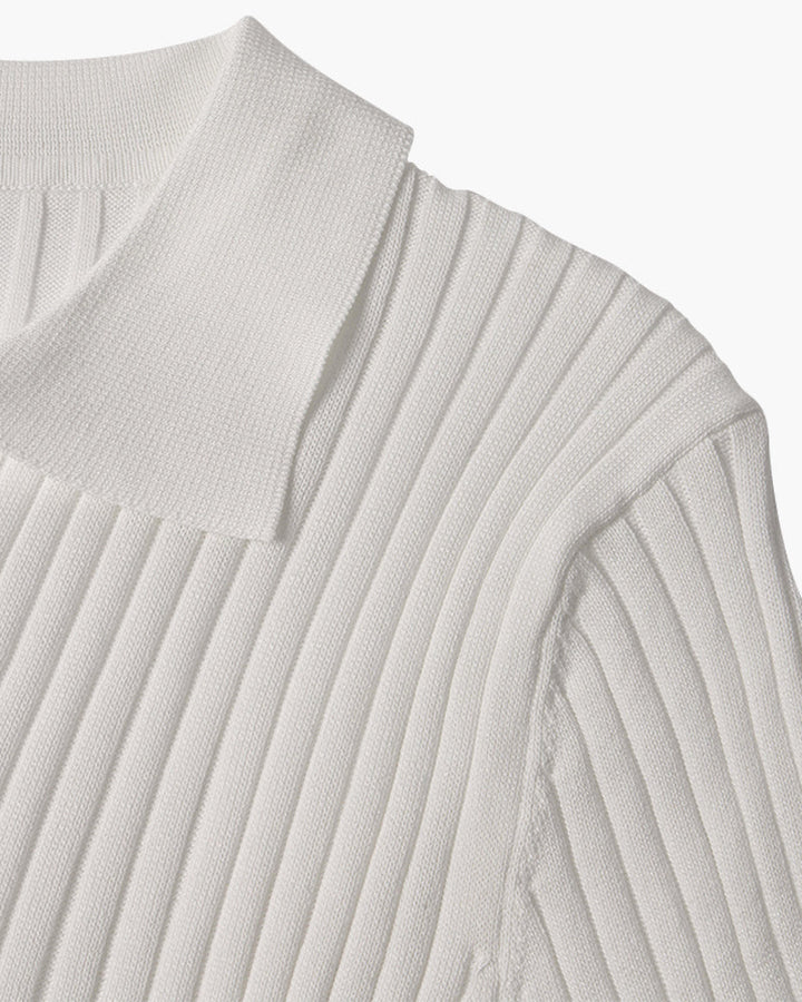 Short Sleeve Ribbed Polo Shirt