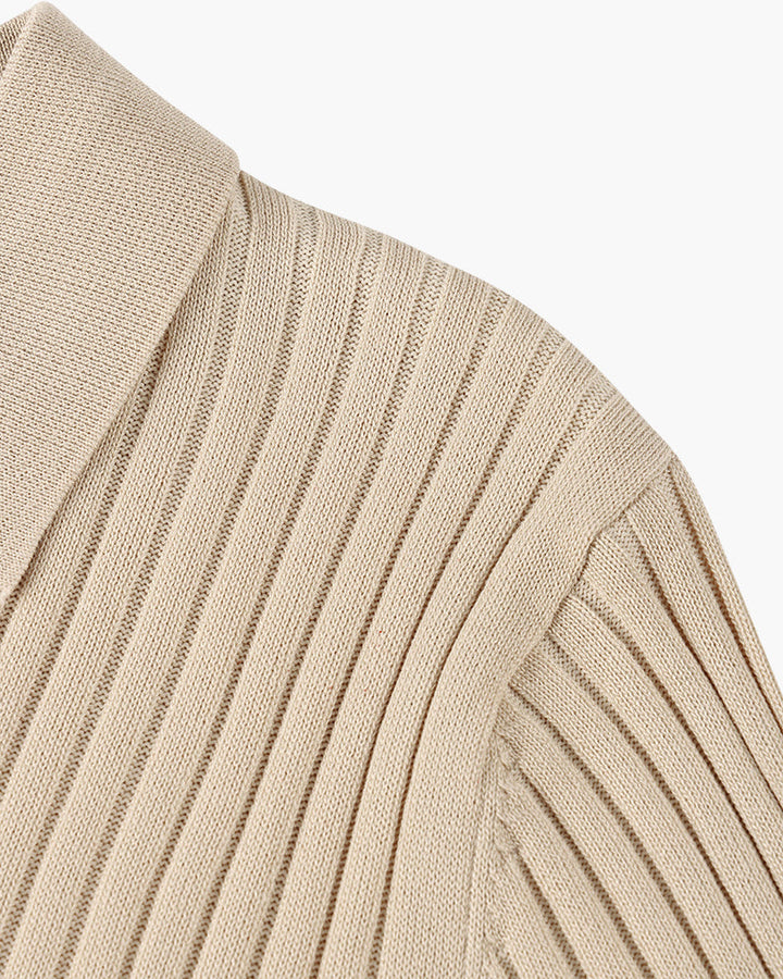 Short Sleeve Ribbed Polo Shirt