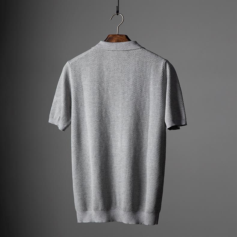 Men’s Textured Knit Short Sleeve Polo