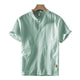 Men's Short Sleeve Mandarin Collar Shirt