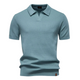 Men's Textured Knit Open Collar Polo