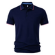 Men's Tipped Polo Shirt with Stripe Collar