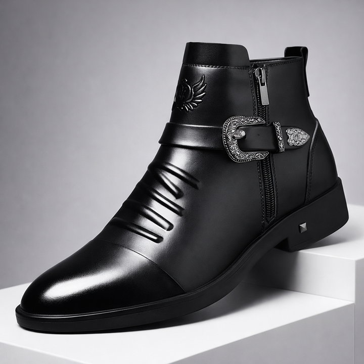 Western Buckle Ankle Boots
