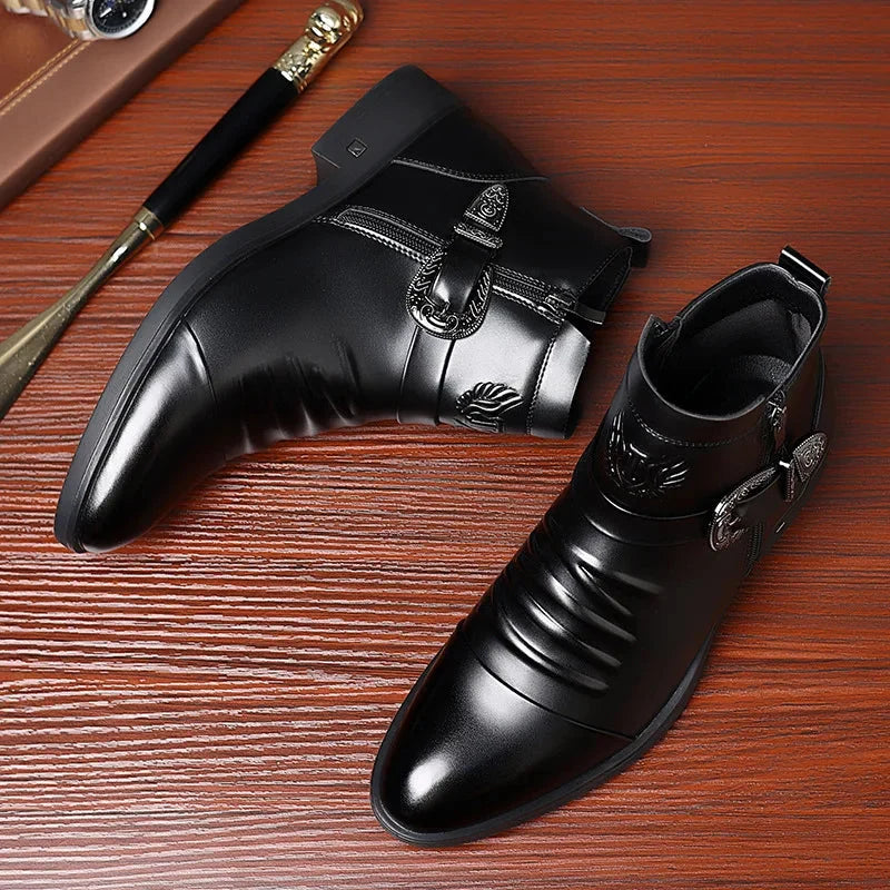 Western Buckle Ankle Boots