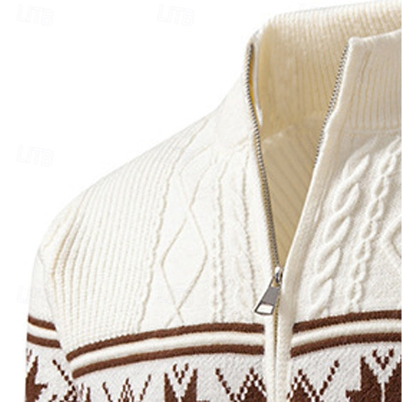 Fair Isle Zip Cardigan