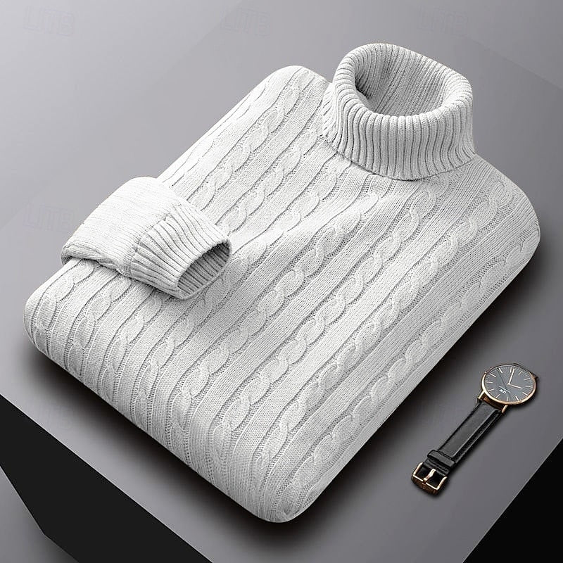 Cable Knit Turtleneck Sweater