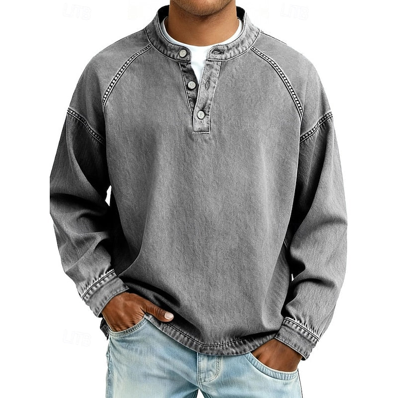 Vintage Washed Henley Shirt