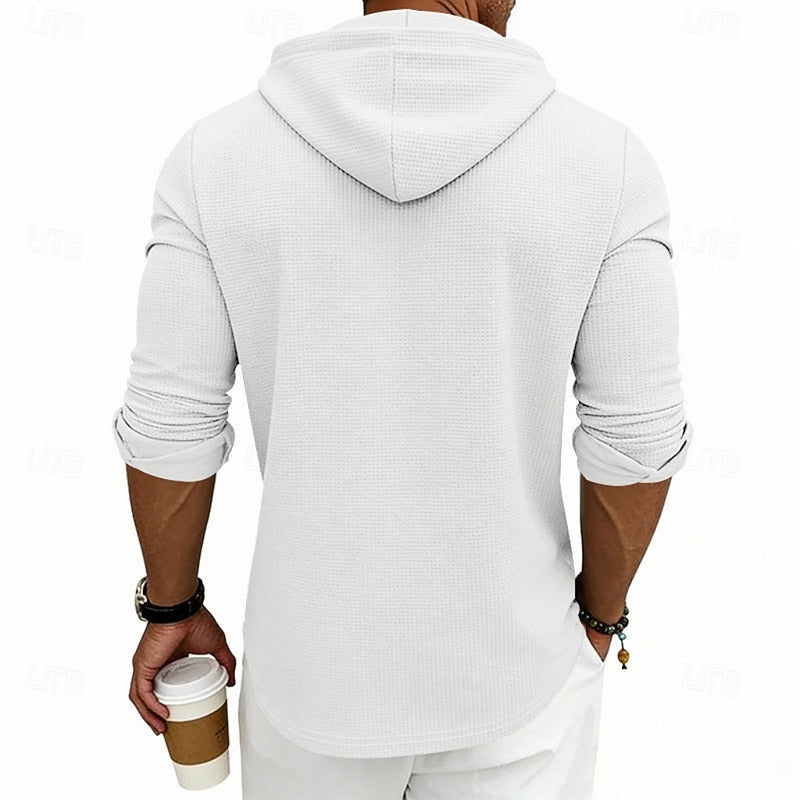 Relaxed Hooded Henley Shirt