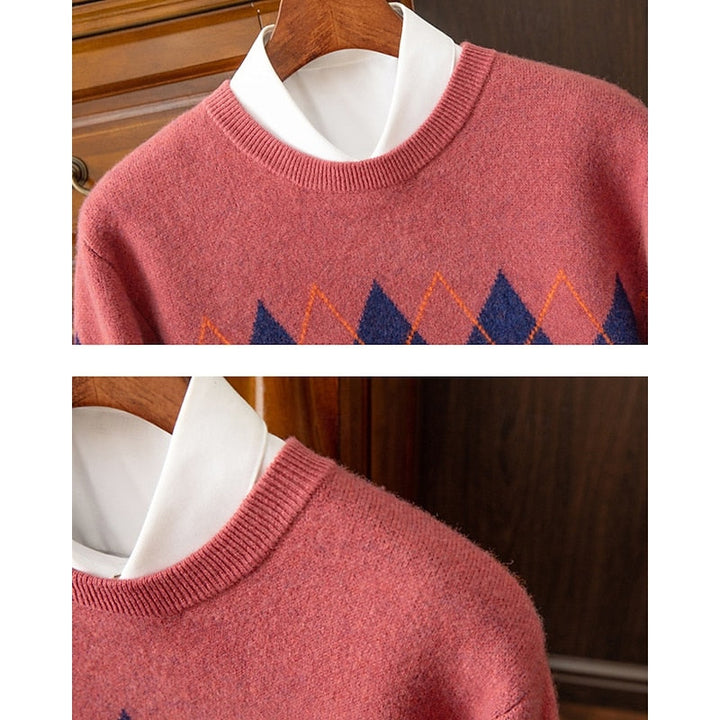 Classic Argyle Crew Neck Sweater