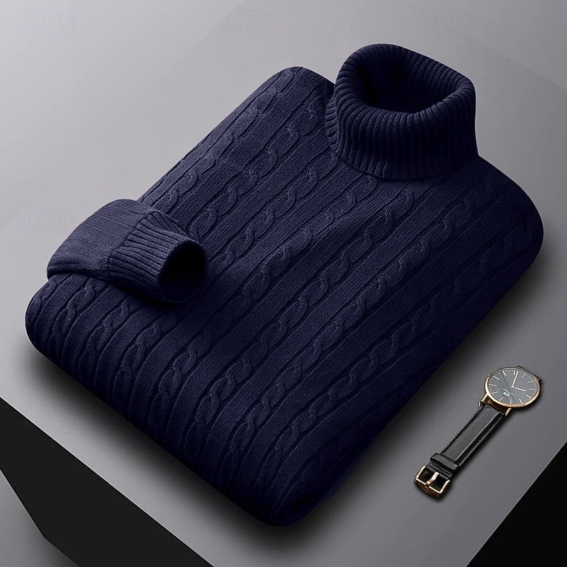 Cable Knit Turtleneck Sweater