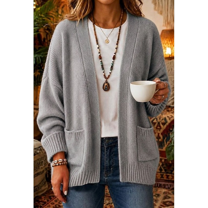 Relaxed Open-Front Cardigan