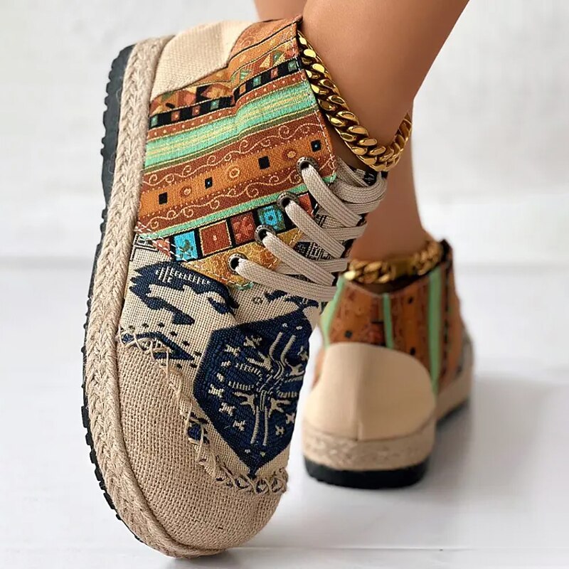 Boho Patterned High-Top Sneakers