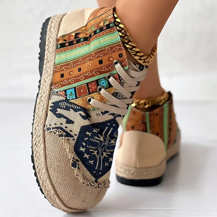 Boho Patterned High-Top Sneakers