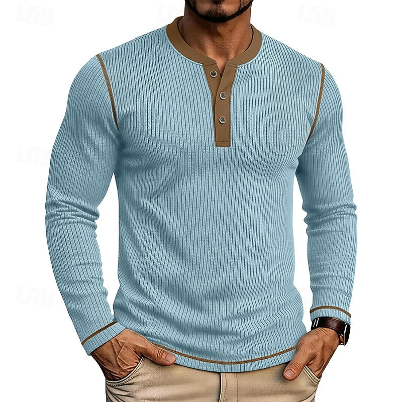 Ribbed Henley Shirt