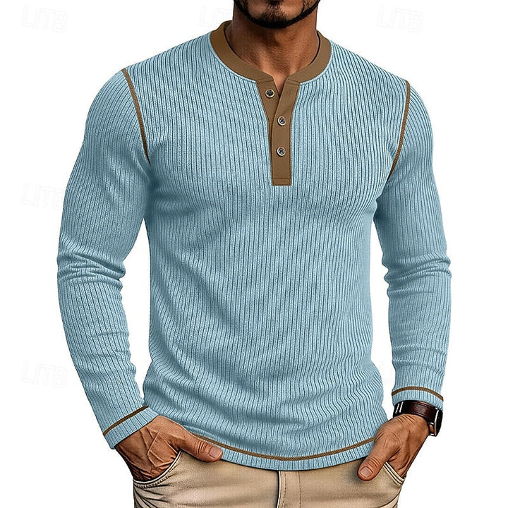 Ribbed Henley Shirt