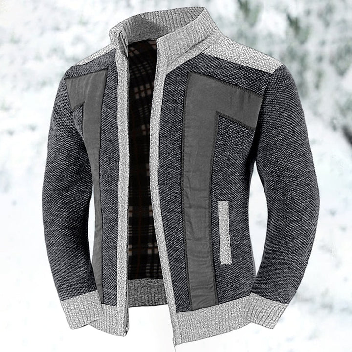 Textured Zip-Up Cardigan
