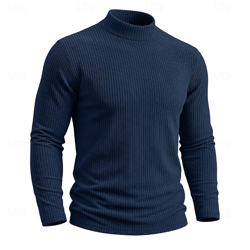 Ribbed Mock-Neck Top