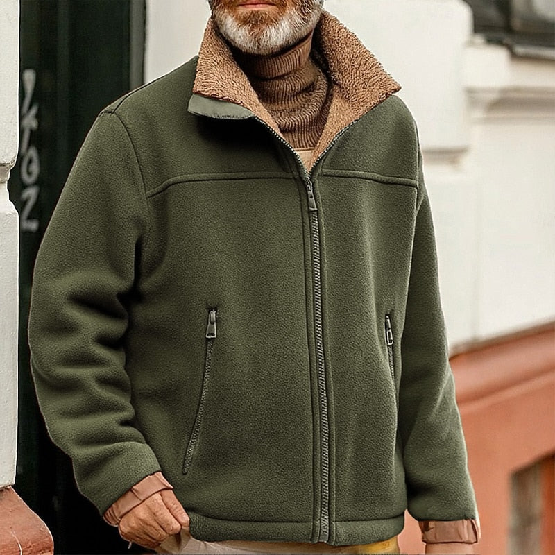 Sherpa-Collar Full-Zip Jacket