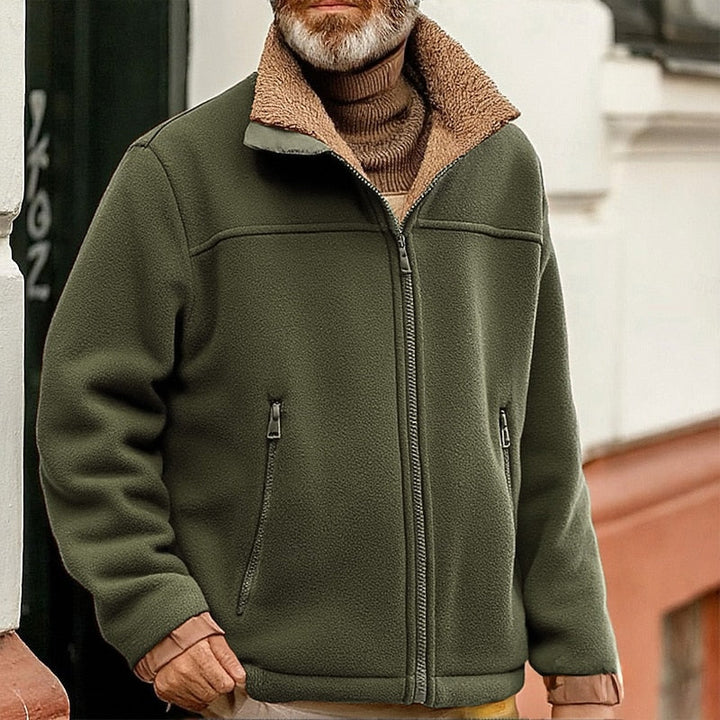 Sherpa-Collar Full-Zip Jacket