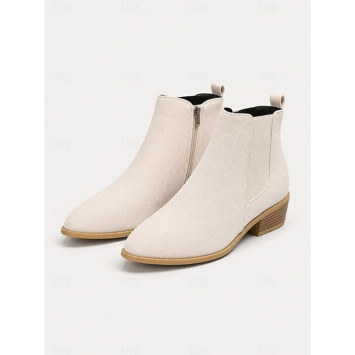 Pointed-Toe Block Heel Ankle Boots
