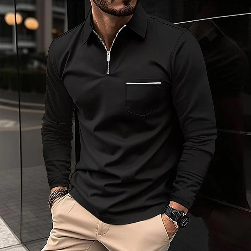 Refined Quarter-Zip Polo Shirt