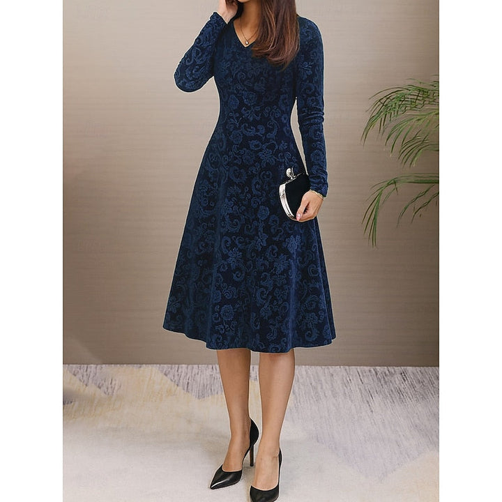 Floral A-Line Midi Dress