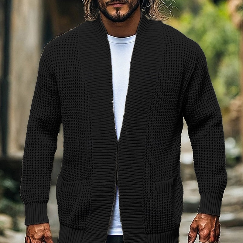 Textured Open-Front Cardigan