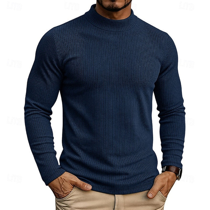 Ribbed Mock-Neck Top