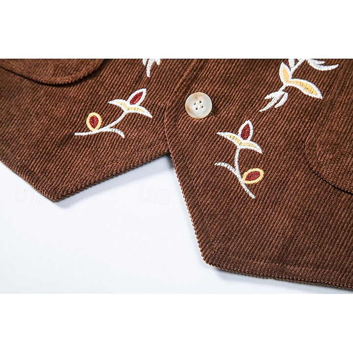 Embroidered Single-Breasted Vest