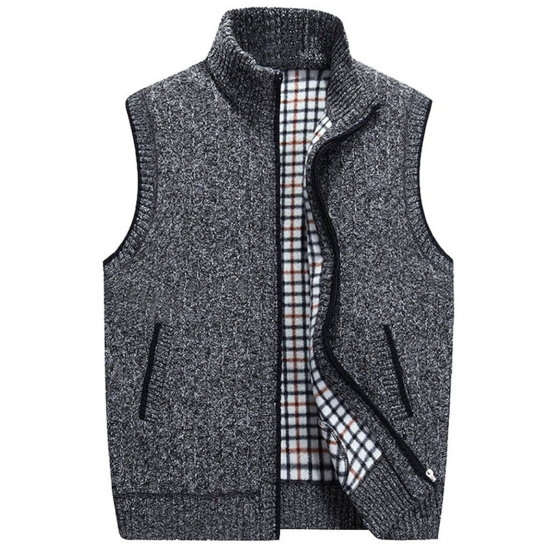 Cozy Stand-Collar Zip Vest